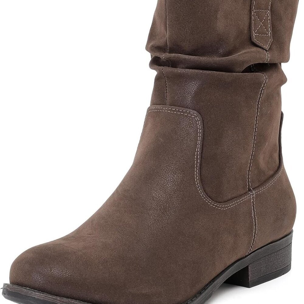 Women's Ankle Boots Faux Leather Flat Low Heel Casual Shoes for Fall Winter
